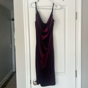 Saved by the Dress Lovely Day Velvet Cowl Neck Short Dress